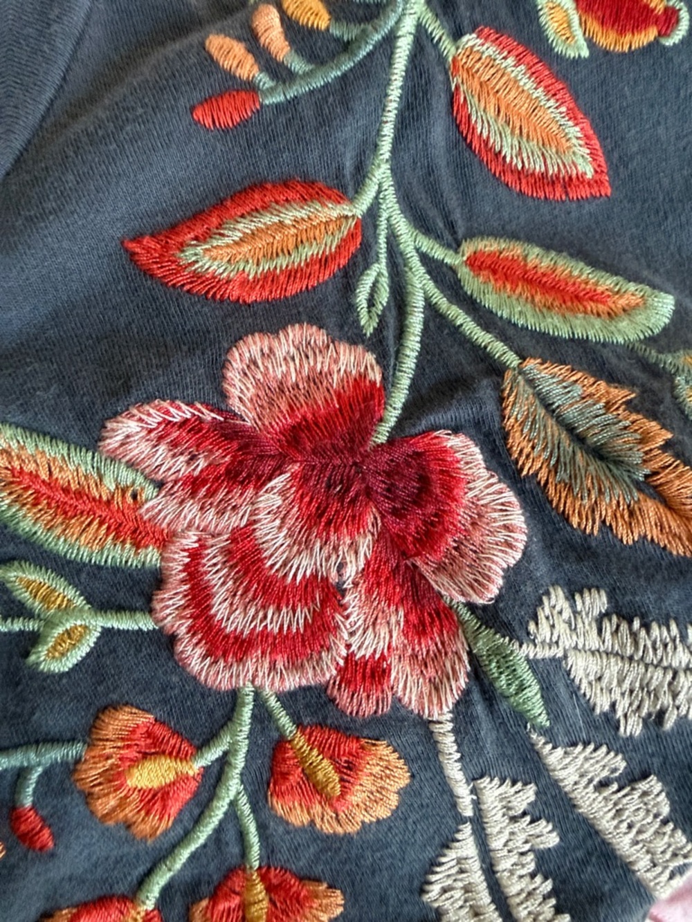 Johnny Was Manu Flutter Sleeve Knit Floral Embroidered Tunic Dress Size Small - Picture 12 of 13
